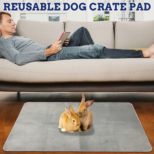 PINVNBY 2 PCS Washable Guinea Pig Cage Liner, Washable Pee Pads for Rabbit Waterproof Reusable Guinea Pig Mat Fast and Super Absorbent Bedding for Small Animals Rabbit Chinchillas (31.4'' × 42.2'' )