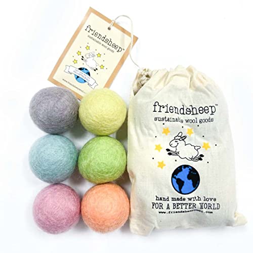 Friendsheep Eco Wool Pet Toy Ball - Cat, Ferret, Small Dog - Fair Trade, Handmade in Nepal, Eco-Friendly - 100% Wool, 6-Pack (Balls x6, Fairy Dust) | For cats, ferrets & small dogs 100% wool, fair trade, handmade in Nepal, eco-friendly 6 balls per pack -