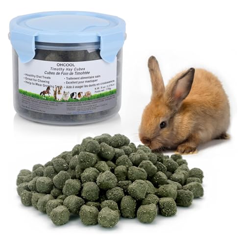 Timothy Hay Cubes, 6oz Small Pet Feed | 100% natural timothy hay cubes, specially for rabbits, sulcata tortoises, guinea pigs - size: 6 Ounce (Pack of 1)