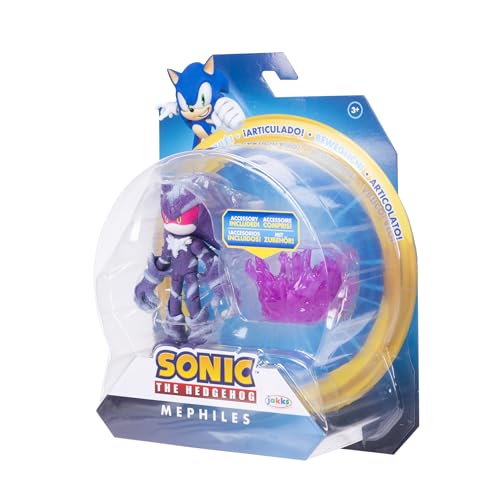 Sonic the Hedgehog 4-inch Mephiles the Dark Action Figure with Purple Mist Base Accessory. Ages 3+ (Officially Licensed by Sega)