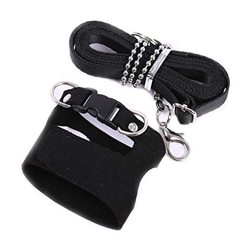 Squirrel Traction Rope with 1.8m Lead Leah, Adjustable Small Animal Walking Harness, Anti-Biting Chain Rope Vest Strap for Hamster Gerbil Rat Mouse Ferret Chinchilla and Small Animals - color: Black