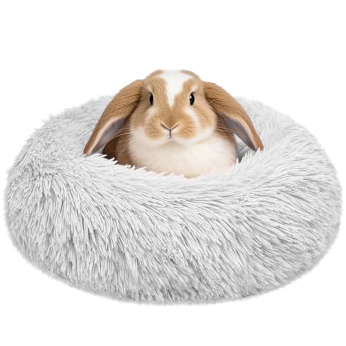 Bunny Bed Large Rabbit Hideout Soft & Comfortable | Small Animal Bedding, Cozy Bed Mat, Warm Hideaway, Cage Accessories for Guinea Pig - color: Grey