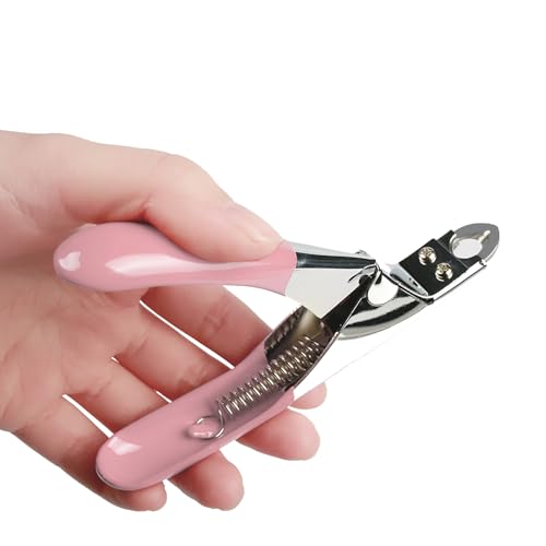 Dog Cat Pets Nail Clippers, Professional Pets Claw Trimmer with Free Nail File, Sharp Stainless Steel Blade, Sturdy Non Slip Handles - for Safe, Professional at Home Grooming - color: Pink