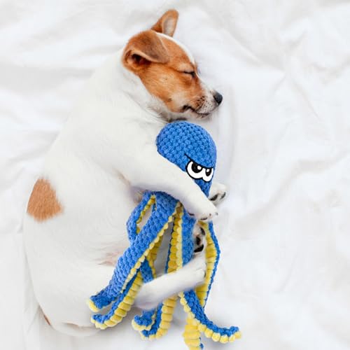 Interactive Dog Toys, 4 Pack Octopus Squeaky Hide And Seek Large Dog Toys | Tough Plush Chew Toy to Keep Them Busy, Tug of War Doggie Toy for Small,Medium and Large Breeds, Puppy Toys Puzzle - color: 4 Pack Octopus