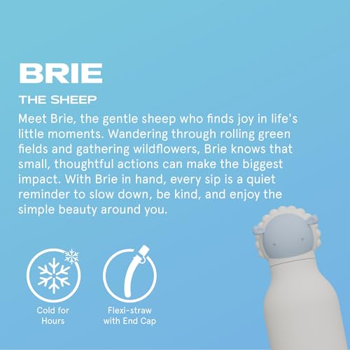 asobu Bestie Water Bottle, Cute Collectible Character, Leak Proof, BPA Free | 16 oz, Stays Cold 24 Hours, Double Wall Vacuum Insulation, Food Grade Stainless Steel, Spill Resistant, Great Gift Idea - color: Sheep