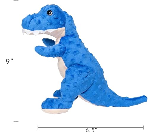 DODODOLA Dog Toys Blue Dinosaur Stuffed Squeaky Puppy Toy for Small Large Dogs - color: Blue Dinosaur