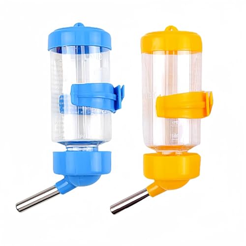 2 PCS Pet Cage Water Bottle No Drip Small Animal Water Bottle, Hanging Hamsters Water Bottle,for Rabbit, Guinea Pig, Hedgehog, Squirrel, Hamster,Random Color