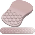 Ergonomic Mouse Pad Wrist Support, 2 in 1 Keyboard Wrist Rest Set | Memory Foam, 15° Ergonomic Slope, Massage Bead Design, Non-Slip PU Base, Lycra Fabric, for Office & Gaming, Gradient Pink - color: Gradient Pink