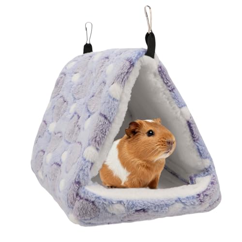 Litewoo Sugar Glider Bed Cozy Small Animal Hammock Hanging House Washable Warm Guinea Pig Hideout Hamster Cave Accessories for Rat Hamster Gerbil Sugar Glider Chinchilla Squirrel and Bird (Blue) - color: Blue