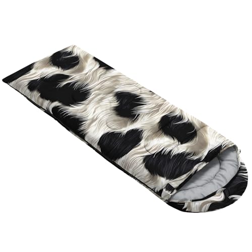 QOOMO Camping Sleeping Bags,3 Season Warm & Cool Weather,Lightweight,Waterproof Sleeping Bags for Adults & Kids,Traveling,and Outdoors,Camping Gear Equipment - color: cow print