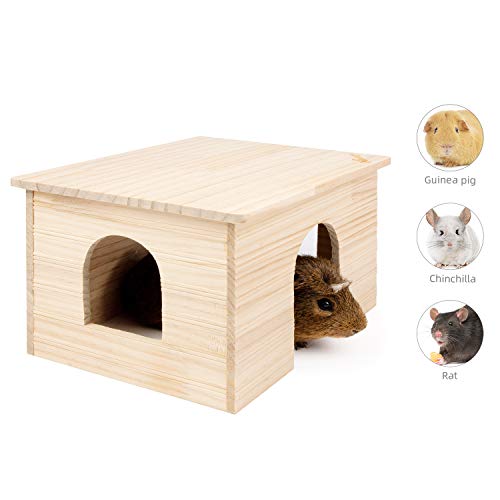 Niteangel Wood House with Window, Chinchilla and Guinea Pigs Hut Hideout
