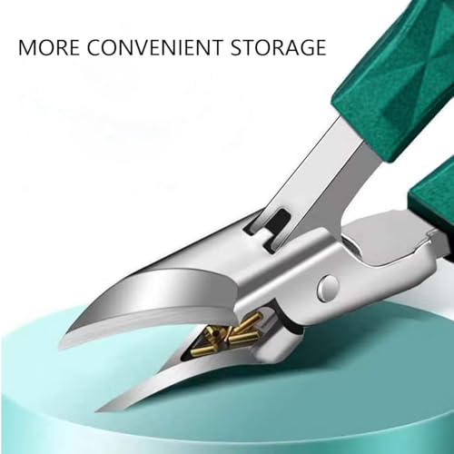 Angled Nail Clippers Green Eagle Beak Oblique Slanted Curved Thick Professional Nail Clippers for Women Adult Men Ingrown - style: Modern