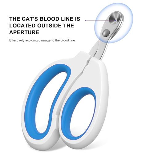Aogeili Cat Claw Nail Clippers, Beginner Friendly Safety Trimmer, Pet Grooming Essentials Accessories with Stainless Steel Non Slip Handle for Kitten Puppy Rabbit Small Pets - color: blue