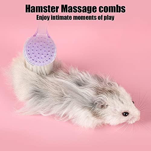 2 Pack Hamster Brush, Guinea Pig Massage Combs, Hedgehog Supplies - color: Purple