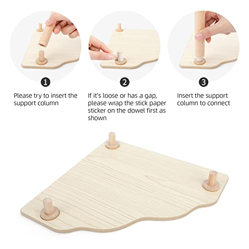 Niteangel Hamster Play Wooden Platform: Triangle - 9" L x 9" W - 6.3" H | Can Maximizes Cage Space & Enriches Pet environment for Dwarf Syrian Hamsters Gerbils Mice Degus or Other Small Pets - color: Burlywood, size: Triangle - 9'' L x 9'' W - 5.9'' Heigh
