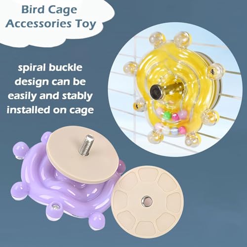 Bird and Small Pet Activity Set Spinner Wheel and 3 Elastic Ropes for Parakeets Sugar Gliders and Rodents 1PC Colorful Wheel and Green Blue Yellow Ropes