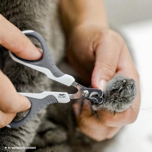 Mr. Pen- Cat Nail Clipper, Stainless Steel | Professional Sharp Cat Claw Trimmer for Small and Medium Cats, Pet Nail Clipper with Sturdy Non Slip Handle - color: White & Gray