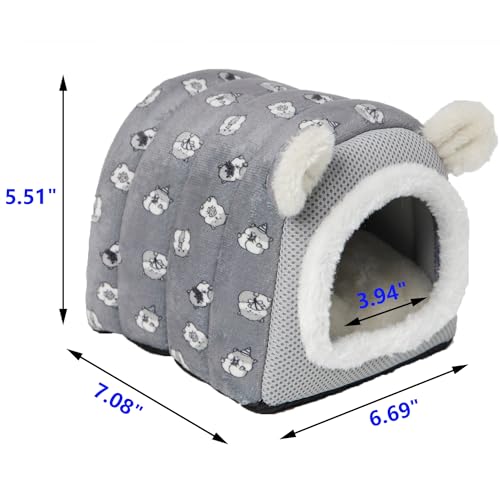 Hedgehog Bed Cave Hideout Hedgehog House Hedgehog Accessories, Hamster Small Animals Cage Supplies Warm House (Grey) - color: Grey