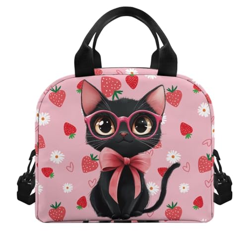 Elegant Cat Girls Bookbag with Lunch Box Adjustable Water Bottle Cover and Floral Pencil Case 4-6 Years Old Kids 4 in 1 Set 6Th Grade Lightweight Backpack for School/Sports - color: Elegant Cat