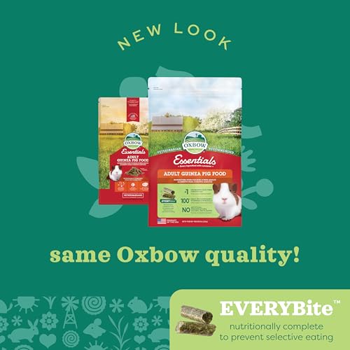 Oxbow Essentials Adult Guinea Pig Food, Timothy Hay Pellets, USA, 5 lb | Guinea Pig Pellets, Vitamin C For Guinea Pigs, Stabilized, High Fiber, Made in USA, Uniform Food, Prevents Selective Feeding - size: 5 Pound (Pack of 1)