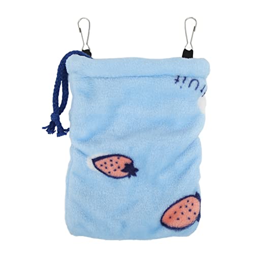 Pssopp Small Pet Hanging Sleeping Bag - Flannel Warm Hamster Hideout Pouch with Drawstring and Hook, Portable Cozy Nest Bed for Sugar Glider, Rat, and Guinea Pig Cage