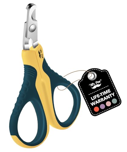 Mr. Pen- Cat Nail Clipper, Stainless Steel | Professional Sharp Cat Claw Trimmer for Small and Medium Cats, Pet Nail Clipper with Sturdy Non Slip Handle - color: Yellow/Dark Teal