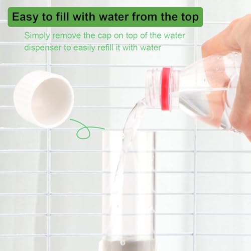 Hypeety Leak-Proof Bird Water Bottle for Cage Clear No Spill Bird Dispenser | Automatic no-drip bottle, with spring valve, 7.4 fl oz/220 ml, white, for small parrots/budgies/cockatiels/lovebirds/parakeet - size: 7.4 oz/220 ml