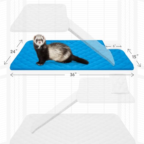 Paw Inspired Fitted Fleece Top Pan Liner for Critter Nation Cage, Blue | Tray Cover with Notch for Ferret Nation/Critter Nation Cage, For Ferrets, Rats, Chinchillas, Hedgehogs, Small Animals, Pets - color: Blue, size: Top Pan Liner
