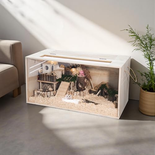 Pine Small Animals Houses&Habitats Chewproof, 32" Pine Guinea Pig Cage Hamster Cage for Small Animals (32" Medium, Normal) - size: 32.0"L x 15.8"W x 15.8"H