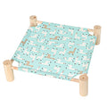 Patas Lague Cat Hammock Bed Small Eleveted Dog Bed 19x19 in Alpaca | Brethable Wooden Pet Bed, Cooling Rabbit Cot, Outdoor Cat Furniture For Summer - color: Alpaca