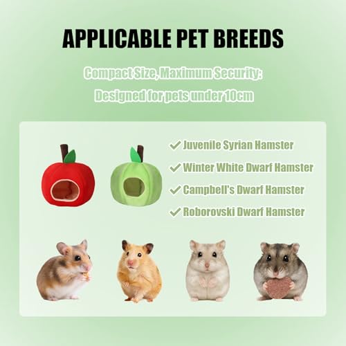 Hamster Hammock Warm Bed,Small Pet House Animals Cage Accessories,Rat Hideout,for Mini Small Animal Mice,Sugar Glider,Chinchilla,Dwraf Hamster(Green) - color: Green