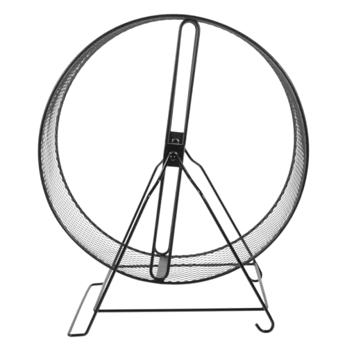 Mikikit Hamster Toys Hamster Wheel, Interesting Running Wheel Mesh Exercise Wheel Household Hedgehog Running Toy with Rack for s Gerbils Rat Small Pet Wheel - color: Black3