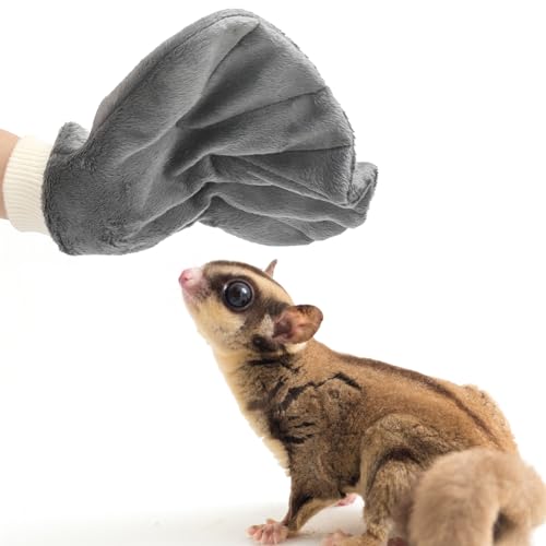 4 Pcs Sugar Glider Bonding Pouch with Mitt Calming Hedgehog Gloves Sugar Glider Cage Accessories Handling Bite Proof Hamster Carry Bag for Small Animal Outgoing Sleeping