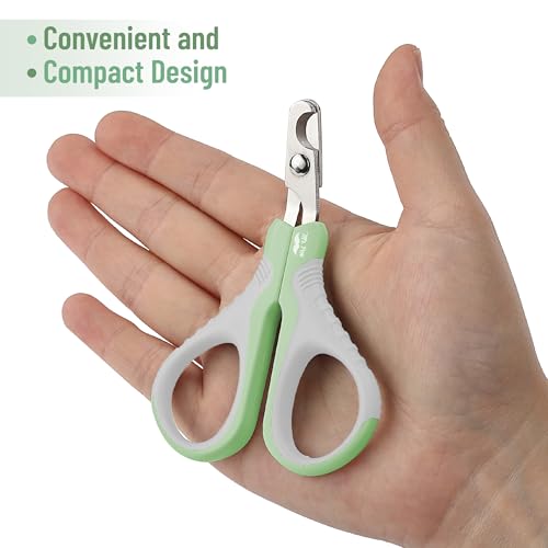 Mr. Pen- Cat Nail Clipper, Stainless Steel | Professional Sharp Cat Claw Trimmer for Small and Medium Cats, Pet Nail Clipper with Sturdy Non Slip Handle - color: Grey/Tea Green