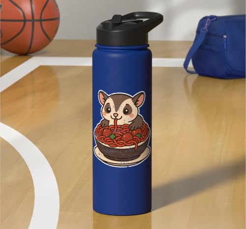 Cute Sugar Glider Spaghetti Pasta Stainless Steel Insulated Water Bottle - color: Royal Blue