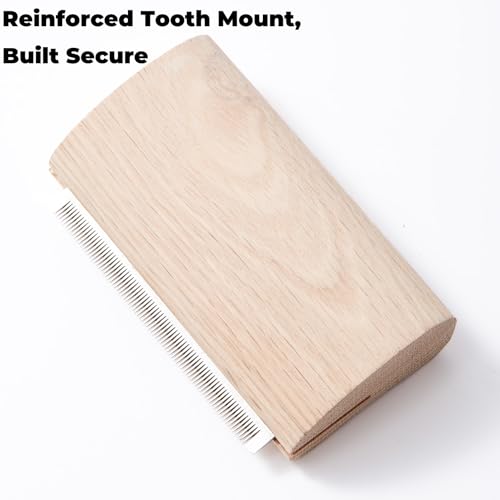 Pug Brush for Shedding, Wooden Handle Short-Hair Grooming Comb | Gentle Daily Coat Brush For Fawn And Black Pugs, Small-Breed Dogs And At-Home Grooming