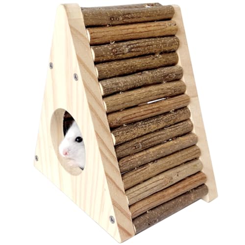 Hamster Hideout- Small Animal Bed Hut House Habitats, Cage Decor for Mice Gerbils - size: HutHouse