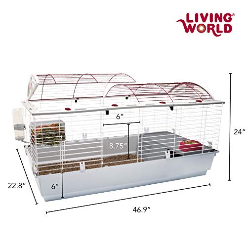 Living World - Deluxe Hybrid Habitat, X-Large | Rabbit, Guinea Pig, Chinchillas, and Small Animal Cage - size: 46.9"L x 22.8"W x 24.0"H