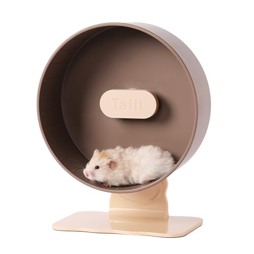 Quiet Hamster Wheel 10.2 Inch Dual-Bearings Silent Small Animals Running Exercise Wheel Height Adjustable for Syrian Hamsters, Gerbils, Rats, or Other Small Pets, Nut Brown - color: Nut Brown, size: 10.2inch