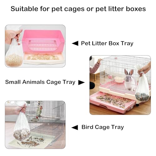 50 Pcs Disposable Rabbit Cage Liner Litter Box Liners Pet Tray Film Bags | Quick Cleanup Leak-Proof Small Animal Toilet Plastic Film Cover for Guinea Pig Bunny Bird Chinchilla - size: Micro