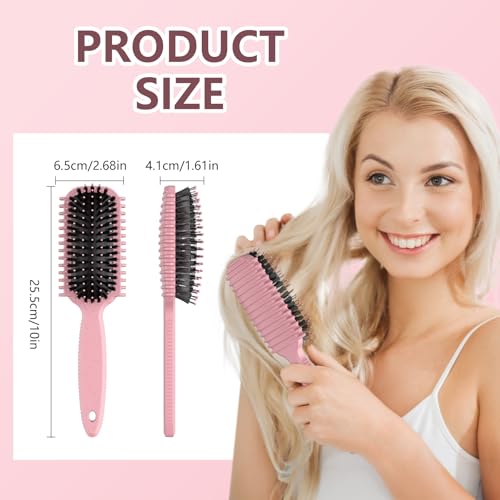 Curl Defining Brush, Curly Hair Brush, Slick Back Hair Brush, For Combing and Shaping Curls in All Hairstyles to Reduce Pulling (Pink) - color: Pink