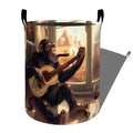 Relaxed Monkey Guitar Sunset Wine Laundry Basket, Dorm Nursery Foldable Laundry Hamper Organizer for Bathroom Decor, Toy Clothes Storage Box for Bedroom 19.7x15.7 Inch - style: Monkey27