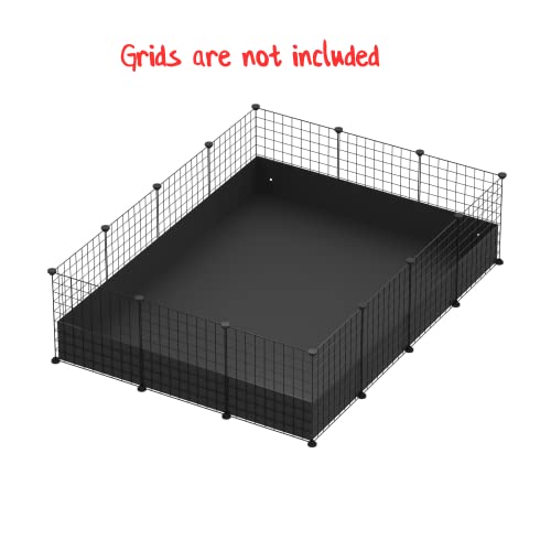 Corrugated Plastic Cage Liner Base for Guinea Pig C&C Cage - for use with 13.8" Grids ONLY! NOT Measured by Feet- Used with Grid Cages for Guinea Pigs, Hedgehogs, and Rabbits (3x4, Black) - color: Black, size: 55.0"L x 41.0"W x 6.0"H