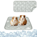 Homimp Summer Cooling Mat for Small Animals, 8PCS Guinea Pig Cage Liner Hamster Pee Pad, Washable Rabbit Cool Pad, Breathable Bed Blanket for Bunny Hedgehog, Keep Cooling for Pets, Grey 12"X 12" - size: 12"x12" (4 Pack)