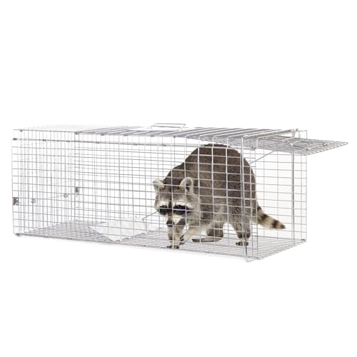 37 Inch Live Animal Trap | Animal Trap for Cats,Raccoons,Rabbits,cat Trap for Stray Cats,Live Traps for Raccoons,Steel Foldable with Pedal Triggers