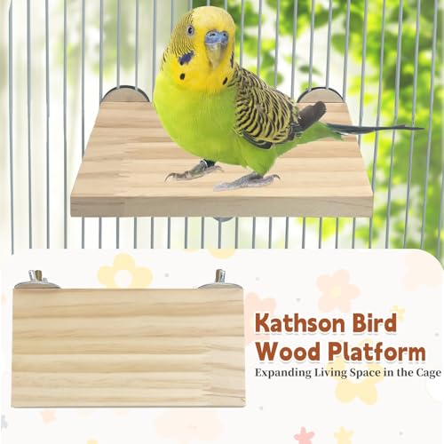 kathson Bird Wood Platform Parrot Perch Stand Parakeet Playground Cage Corner Shelf for Conures Budgies Parakeets Cockatiels Lovebirds 3Pcs - size: 6.3x2.5in,3PCS