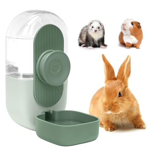 Kenond 28oz Rabbit Water Dispenser, Guinea Pig Gravity Water Bottle | Suitable for Guinea Pigs, bunnys, Ferrets, Hamsters, and Other Small Animals - color: Green