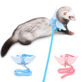 Ferret Harness and Leash Set for Adult Ferrets, Cute Angel Wing Small Animal Vest Harness, Adjustable for Ferrets Kittens Mini Dogs Blue1536-2 - color: Sky Blue