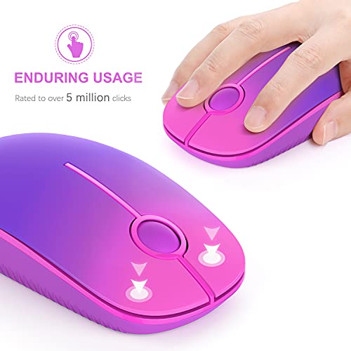 VssoPlor Wireless Mouse, 2.4G Slim Computer Laptop Mouse, Gradient Purple | Portable Mouse, Plug & Play USB Nano Receiver, Quiet Silent Optical Mice for Notebook, PC, Laptop, Computer, Windows, Mac - color: Gradient Purple
