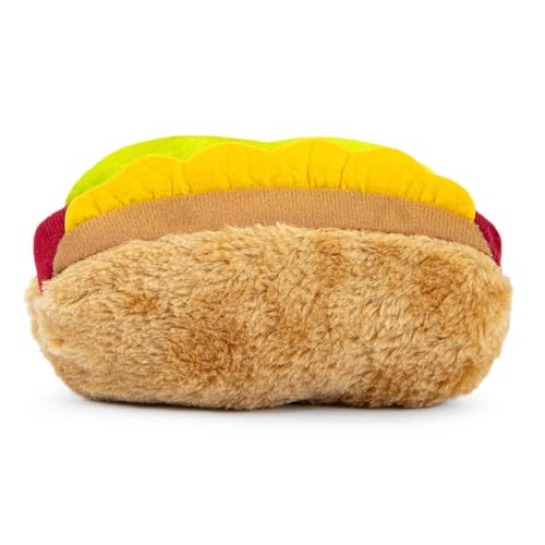 Jeffers Pet Plush Food Themed Dog Toy with Squeaker, 6 inch - Hotdog - color: Brown Hotdog